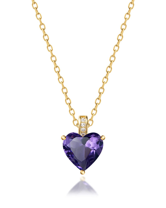 MIDDLUX Heart Necklaces for Women, Garnet Necklace, Birthstone Necklace for Women, Garnet Jewelry, January Birthday Gifts for Women, January Birthstone Necklace