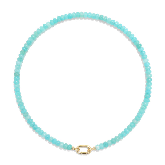 CONRAN KREMIX Teal Stone Beaded Necklace for Women,Natural Stone Bead Choker Necklaces Boho Summer Beach Necklace Gemstone Jewelry Gift for Women