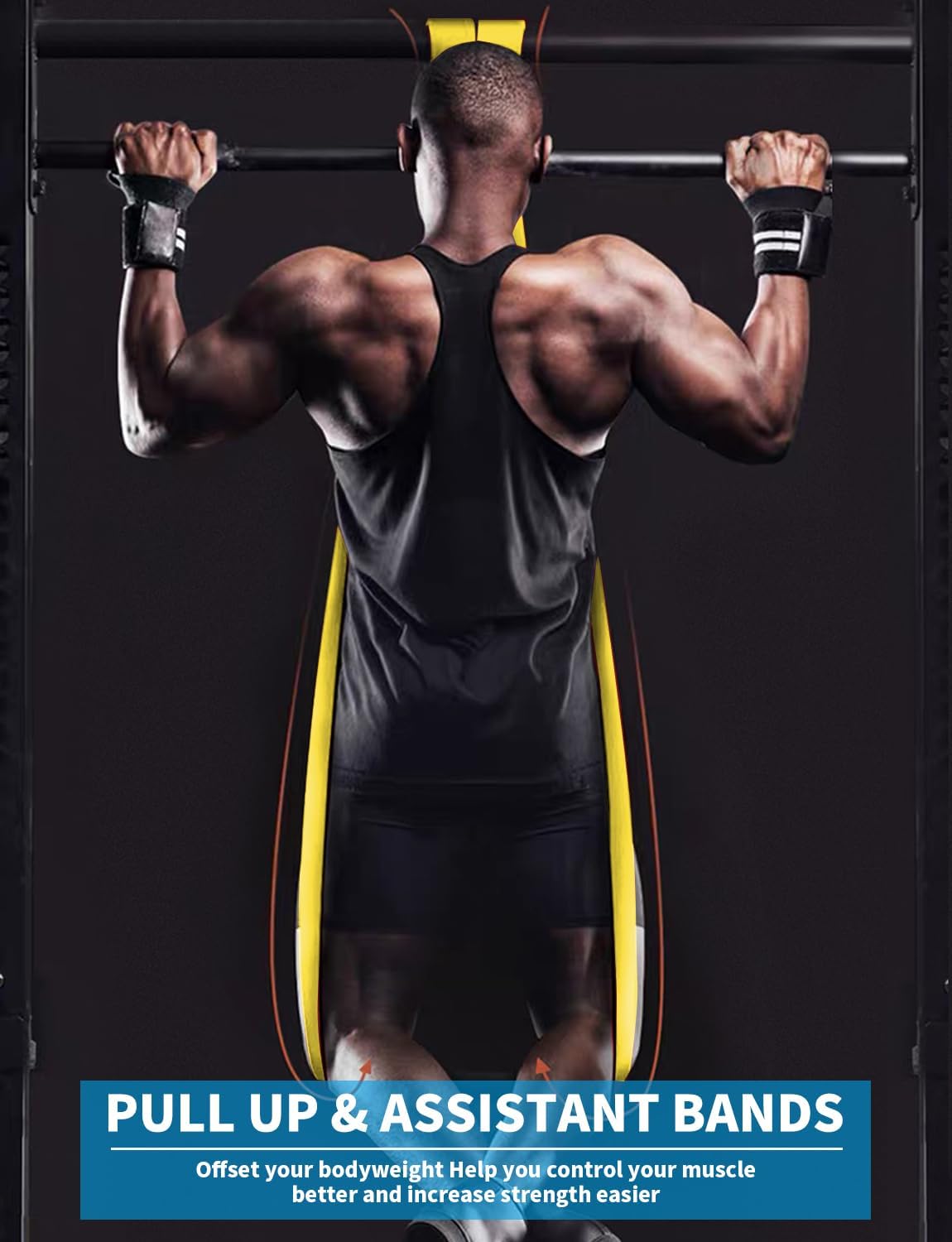Pull Up Bands, Resistance Bands, Pull Up Assistance Bands Set for Men & Women, Exercise Workout Bands for Working Out, Body Stretching, Physical Therapy, Muscle Training