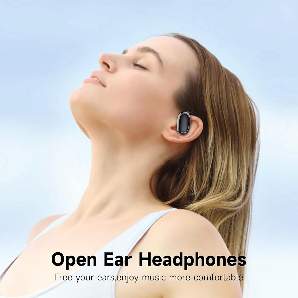 IFECCO Open Ear Headphones Bluetooth 5.4 - Wireless Open Ear Earbuds with Ddigital Display Charging Case,48H Playtime Premium Sound Sport Conduction Headphones for Running, Cycling Driving