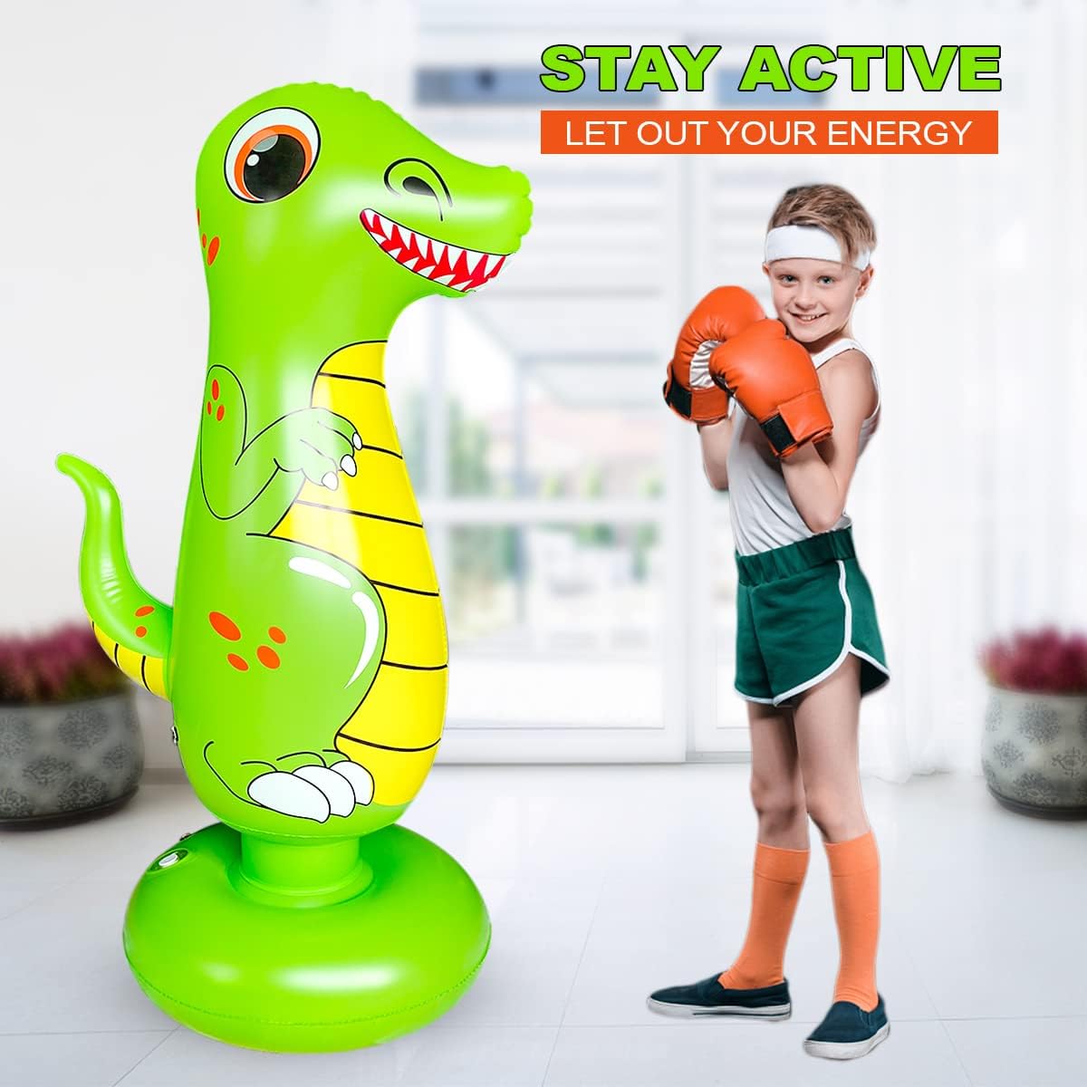 Punching Bag for Kids, Free Standing Boxing Bag for Bounce Back Focus Punching Bag for Practicing Karate, Taekwondo, De-Stress Boxing Bag for Kids.