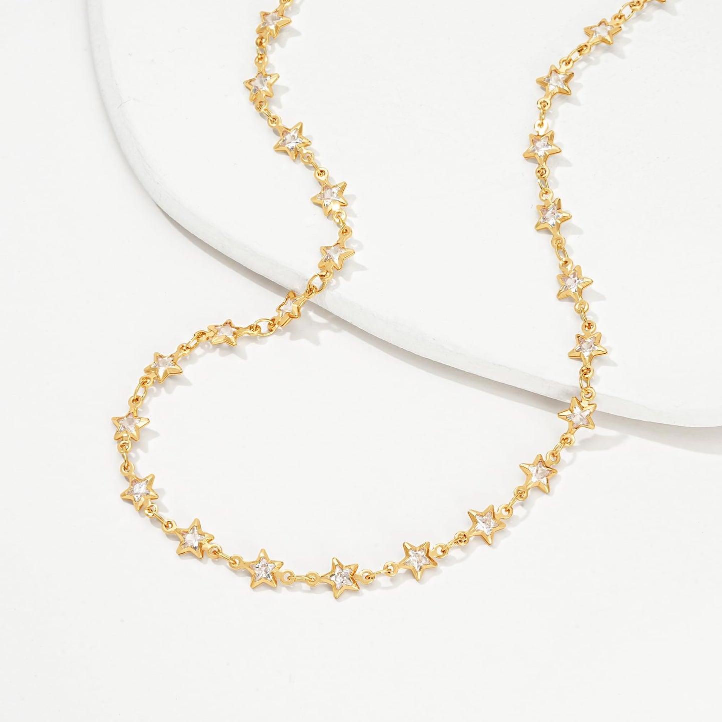 MTMY Beaded Necklaces for Women 14K Gold Plated Dainty Colorful Green/Rose Beaded Pearl Choker Necklace Delicate Boho Jewelry Gift (Star chain)