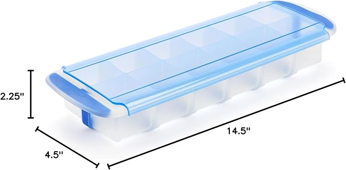 GoodCook Touch Prep and Freeze Ice Tray, 2-oz. Cubes, Stackable with Slide-off Cover
