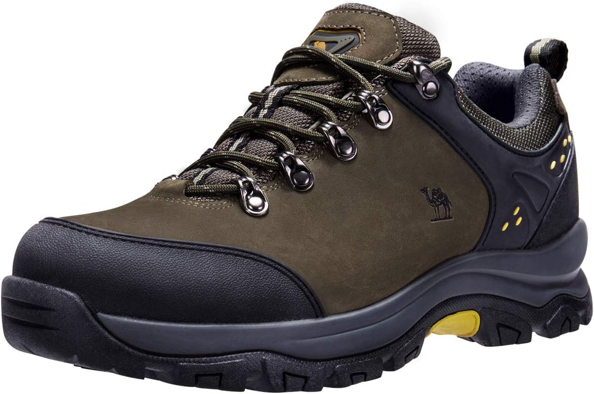 CAMEL CROWN Hiking Shoes Men Trekking Shoe Low Top Outdoor Walking Waterproof Leather Trail Sneakers