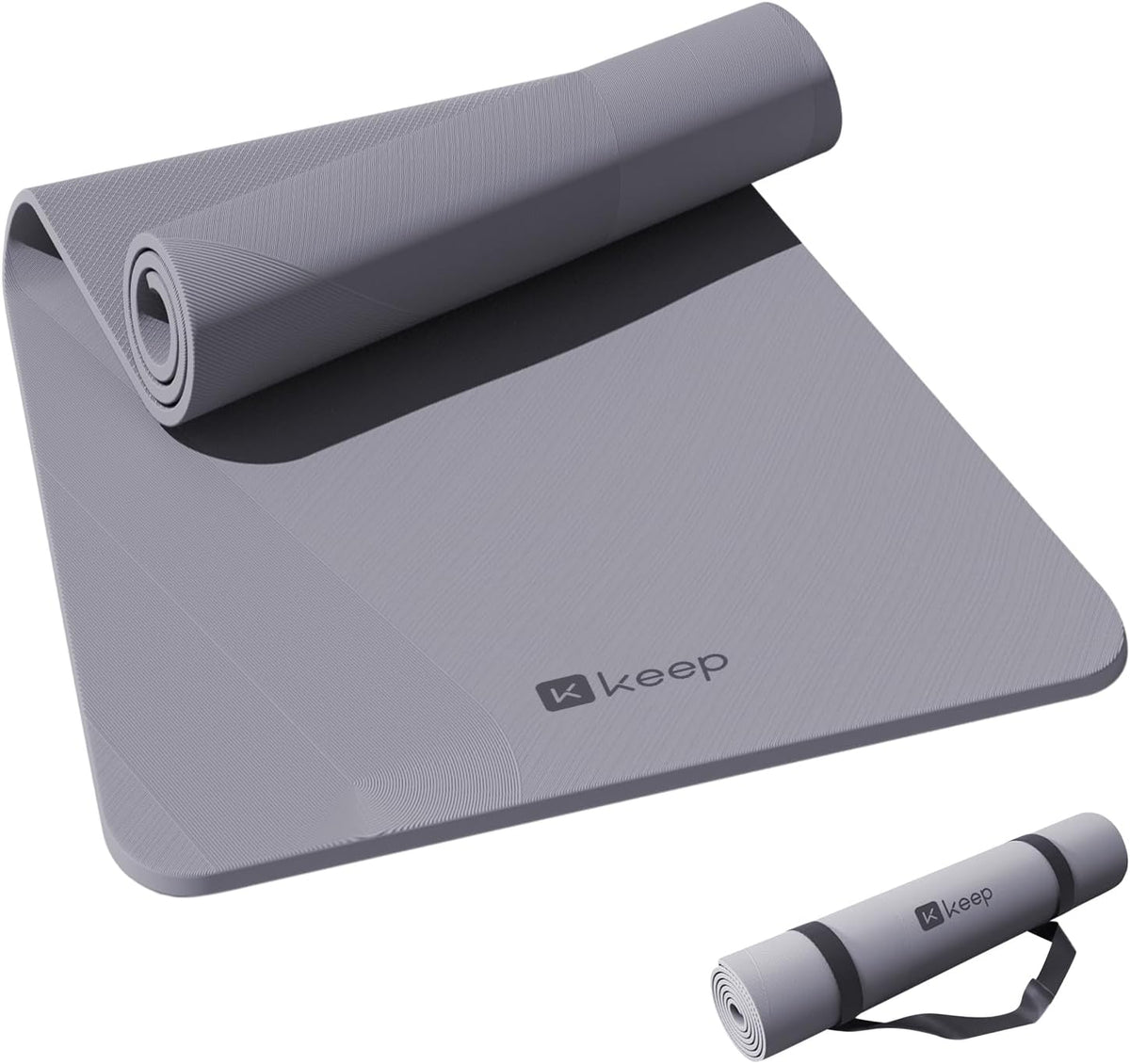 KEEP Yoga Mat, 32" Extra Wide Exercise Mat with Strap for Men and Women, 7mm Thick Double-Sided Non-Slip Eco-friendly Yoga Mat for Pilates, Workout and Fitness