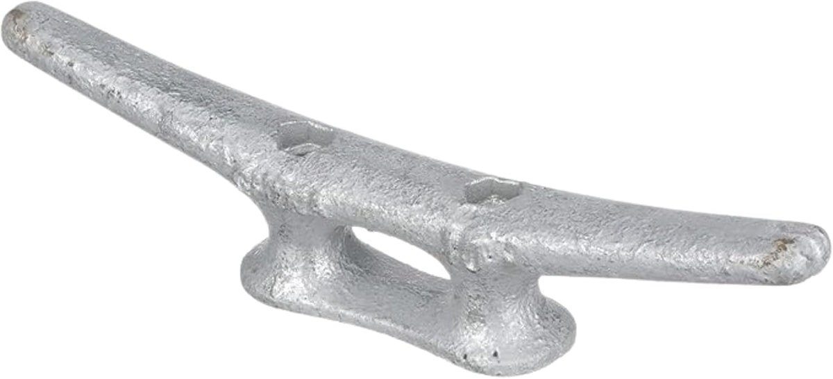 MarineNow Hot-Dipped Galvanized Iron Dock Cleat – Choose Size: 4", 6", 8", 10", 12", 14" – Heavy-Duty Boat Cleats for Dock Lines – Available in Single or Bulk Multi-Packs