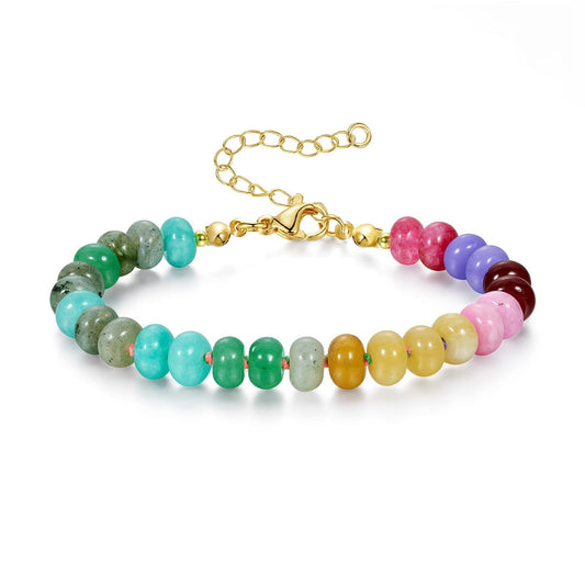 KissYan Beaded Bracelets for Women, Colorful Gemstone Boho Bead Bracelet for Beach, Natural Stone Handmade Summer Jewelry Gifts Style 2