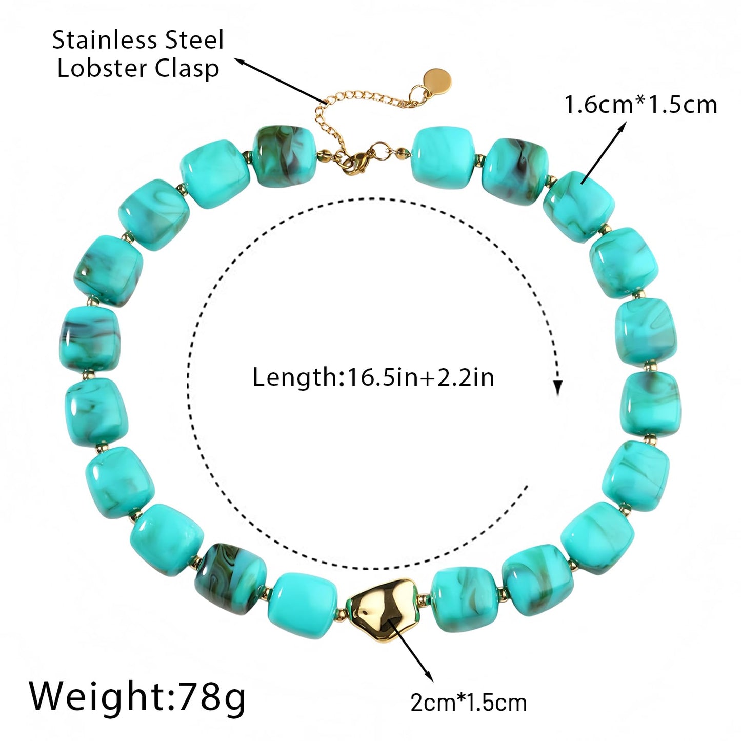 joymiao Statement Necklace for Women Resin Chunky Beaded Necklaces Big Bead Necklace Statement Necklaces Jewelry Summer Accessories