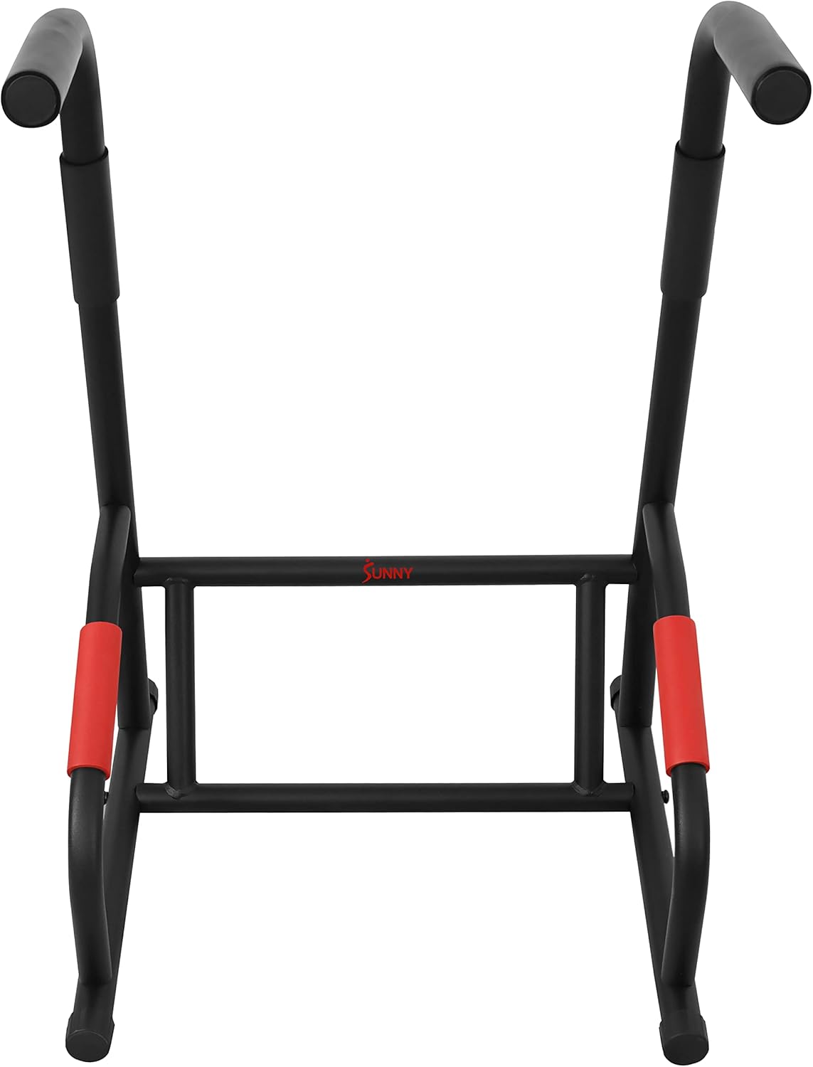 Sunny Health & Fitness Power Tower, Dip Bar, Push-Up & Pull Up Assisting Parallette Station w Optional Rock Climbing Grip Trainer