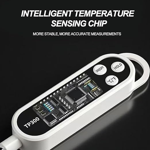 Electronic Digital Display Thermometer, 304 Long Probe, Suitable for Kitchen Cooking, BBQ, with Waterproof Feature and Capable of Sensitive and Rapid Measurement.