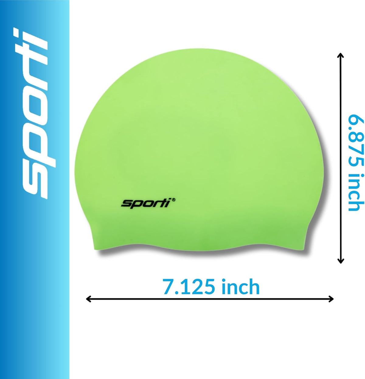 Sporti Silicone Swim Cap for Kids, Unisex Youth Swimming Cap, Protection Bathing Caps for Your Children, Aged 2-10