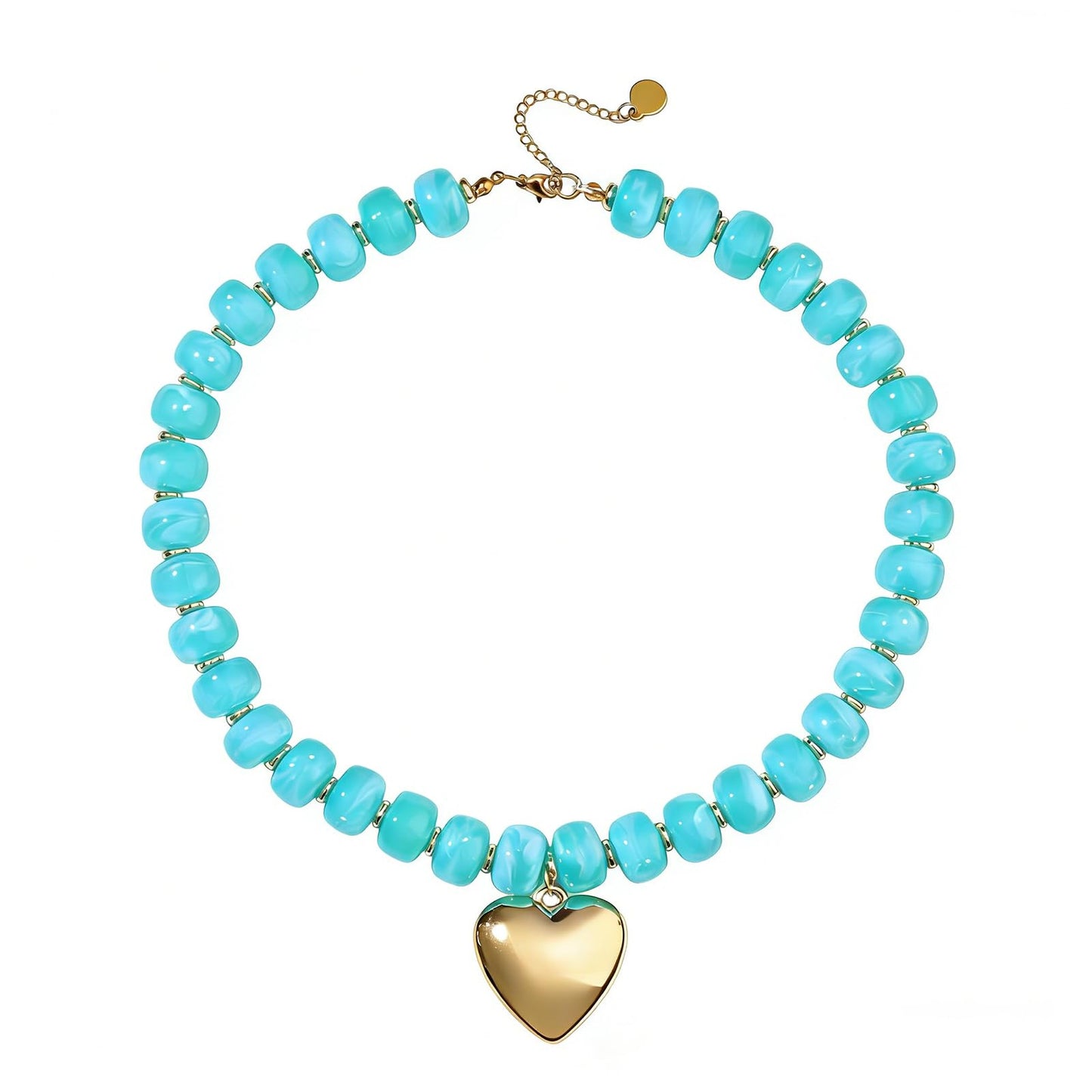joymiao Resin Chunky Beaded Necklace for Women Colorful Beaded Necklaces Statement Necklace Summer Handmade Jewelry Accessories