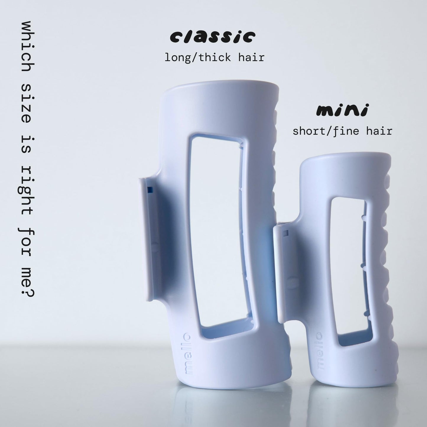 The Original Mello Hair Claw Clip Squishy Claw Clip Made in Korea Patent Pending 30021976 (Light Blue, Medium)