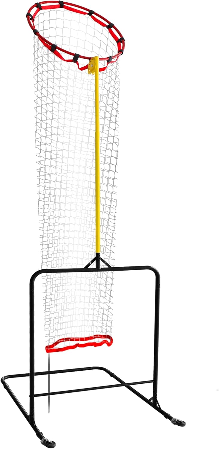Volleyball Setter Training Equipment, Adjustable Volleyball Setting Trainer Net with 6 Angle and 5 Height Adjustments and 2 Rubber Wheels for Indoor Outdoor Practice