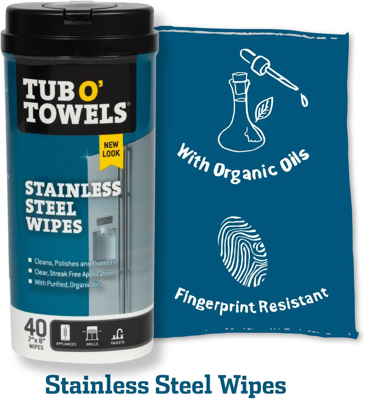Tub O' Towels Household Cleaning Wipes Variety Pack, 7" x 8", 4-Pack