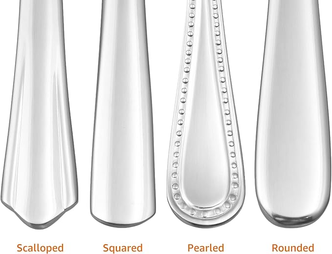 Amazon Basics Stainless Steel Dishwasher Safe Dinner Spoons with Round Edge, Large Tablespoons, 7.9 inches, 120 Count Total, Silver, 10-Pack of 12