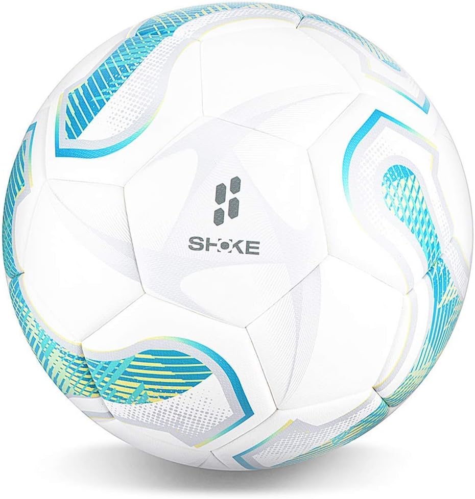 SHOKE Soccer Ball Size 5 Official Size Soccer Ball Thermal Bonded Training Slip Resistant
