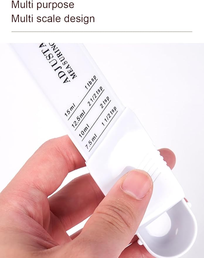 Adjustable Measuring Spoon with 5 Scales in One,1tsp, 1 1/2tsp, 2tsp, 2 1/2tsp, and 1 tbsp,Kitchen Measurements for Baking Cooking