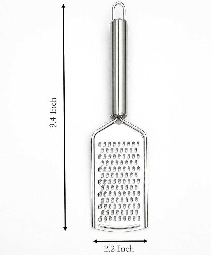 Cheese Grater, 9.4 Inch x 2.2 Inch Stainless Steel Vegetables Zester for Vegetables, Cheese, Fruits and Lemon (1)