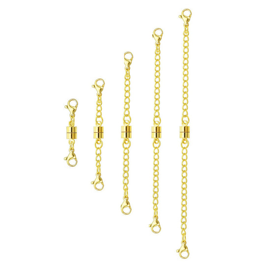 MKCYD Necklace Extender with Magnetic Clasps, Gold Magnetic Necklace Clasps and Closures with Necklace Extenders for Women