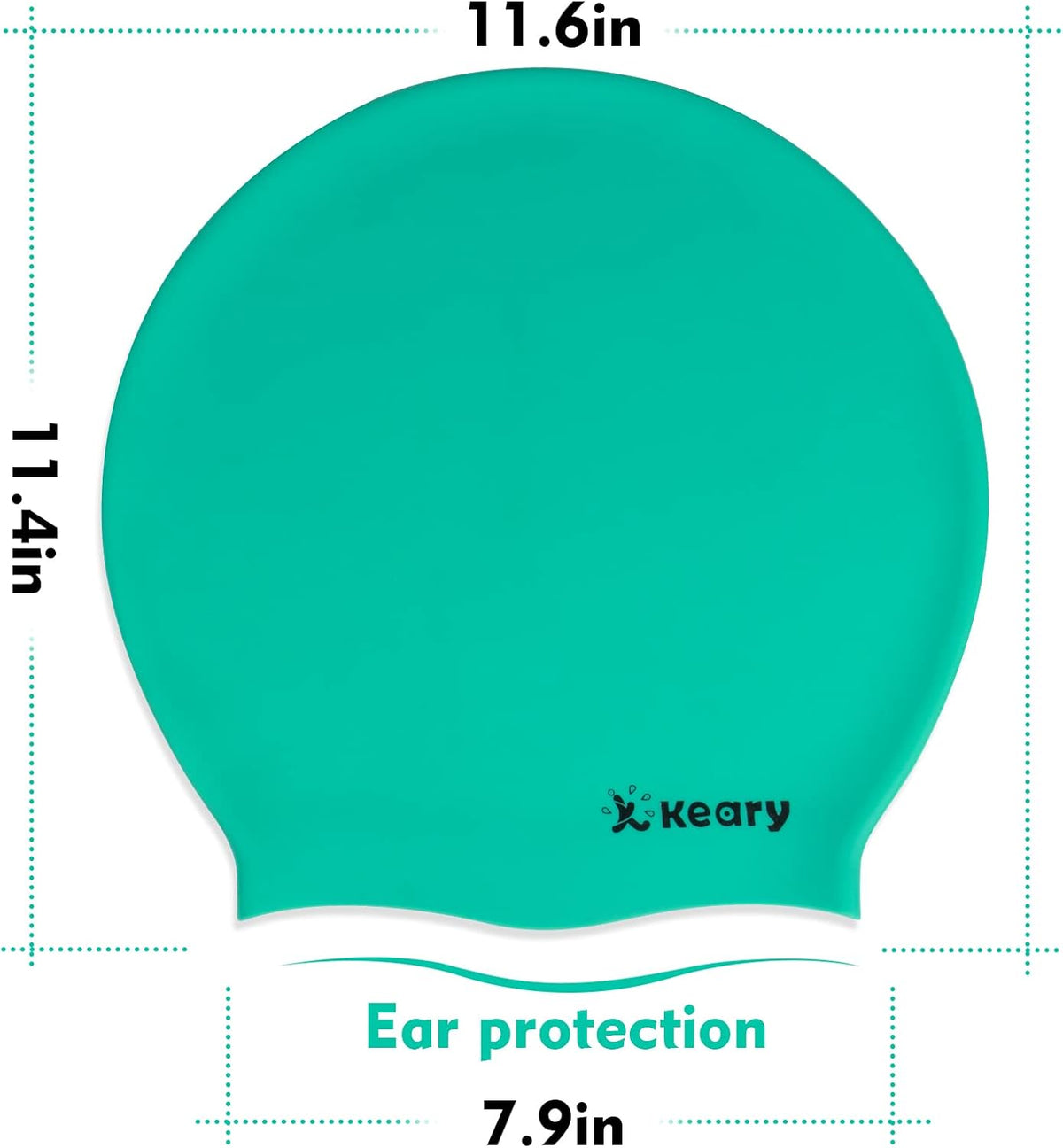 Keary Extra Large Swim Cap for Braids and Dreadlocks Extensions Weaves Long Hair, Waterproof Silicone Cover Ear Bath Pool Shower Swimming Cap for Adult Youth to Keep Hair Dry, Easy to Put On and Off