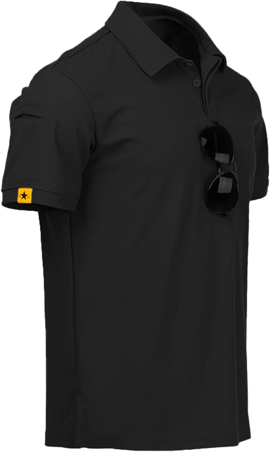 SCODI Mens Polo Shirts Performance Short Sleeve Tactical Shirts Athletic Golf Shirt for Men Daily Casual Collared T-Shirt