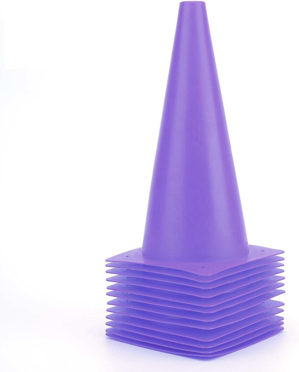 12 Inch Traffic Training Cones, Plastic Safety Parking Cones, Agility Field Marker Cones for Soccer Basketball Football Drills Training, Outdoor Sport Activity & Festive Events - 6 Colors