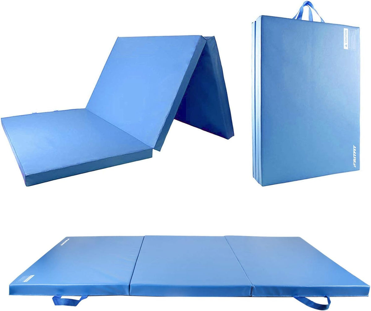 RitFit Upgraded Folding Exercise Mat, 2 Inch Thick Gymnastics Mat 3’x6’,4’x8’,4x10’,2'x8' with Carrying Handles for Yoga, MMA, Stretching, Core Workouts and Home Gym Protective Flooring