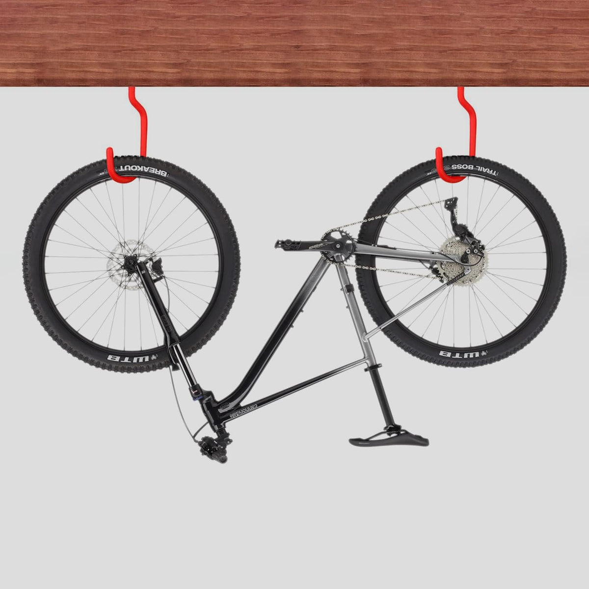 SMARTOLOGY Bike Storage Hook, Bike Hanger, Rubber Coated Heavy Duty Large Screw in Ceiling Hooks for Garage Wall, 4 Pack, Fits All Bike Types, Bike Racks & Stands