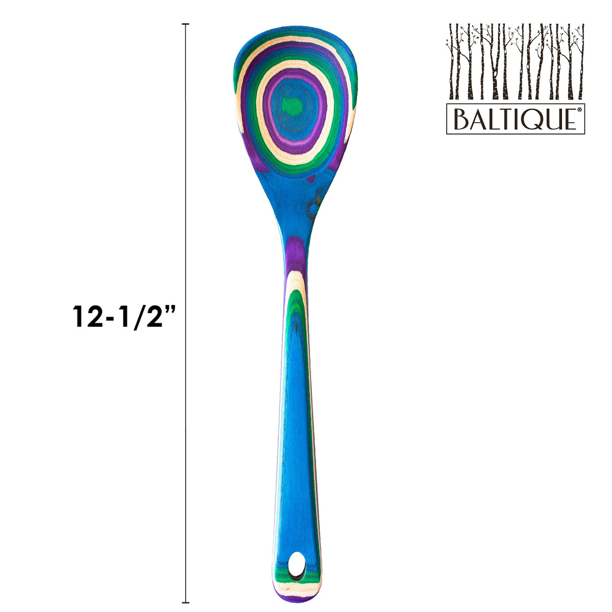 Totally Bamboo Baltique Mumbai Collection 12-1/2" Wooden Cooking Spoon, Safe for Nonstick