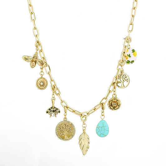 RR RAMBLING ROSE Visit the Store Rambling Rose Bohemia Gold Color Crystal Star Moon DIY Necklace,Tassel Pendant Necklaces,For Women Party Jewelry Accessories