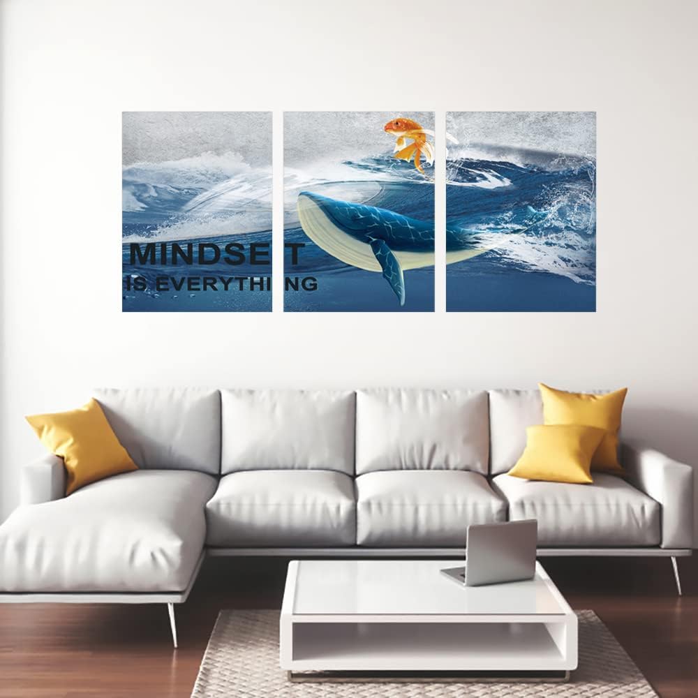 Inspirational Canvas Paintings 3 Panels Motivational Wall Art Inspirational Wall Art Entrepreneur Quotes Artwork Painting Picture for Framed Office Home Decoration Living Room Bedroom 36''W x 16''H