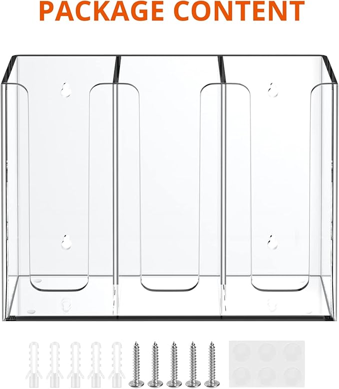 Richboom Acrylic Coffee Cup and Lid Storage Organizer Holder, 3 Compartments, Clear