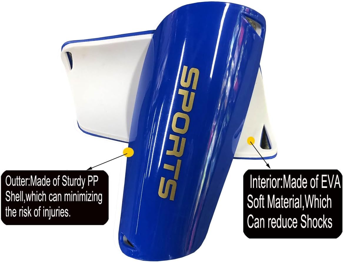 Soccer Shin Guards for Kid Youth Teen Adult - Shin Guards Sleeves with Inserted Pocket Cushion Protection Reduce Shocks and Injuries for TeamSports