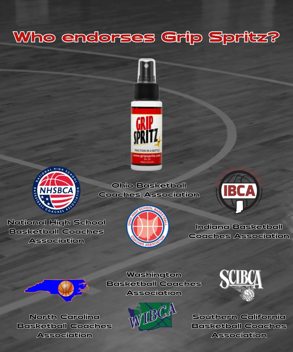 Basketball Shoe Grip Spray - Improve Sole Traction & Court Grip - Rejuvenate & Elongate Sneaker Life - Anti Slip Grip & Performance Enhancer - Basketball Accessory