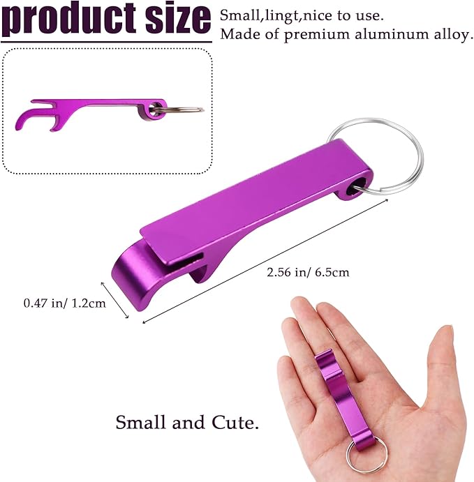 KTOJOY 7 Pack Colorful Beer Bottle Openers,Premium Metal Keychain Bottle Opener, Small and Practical, Easy to Carry