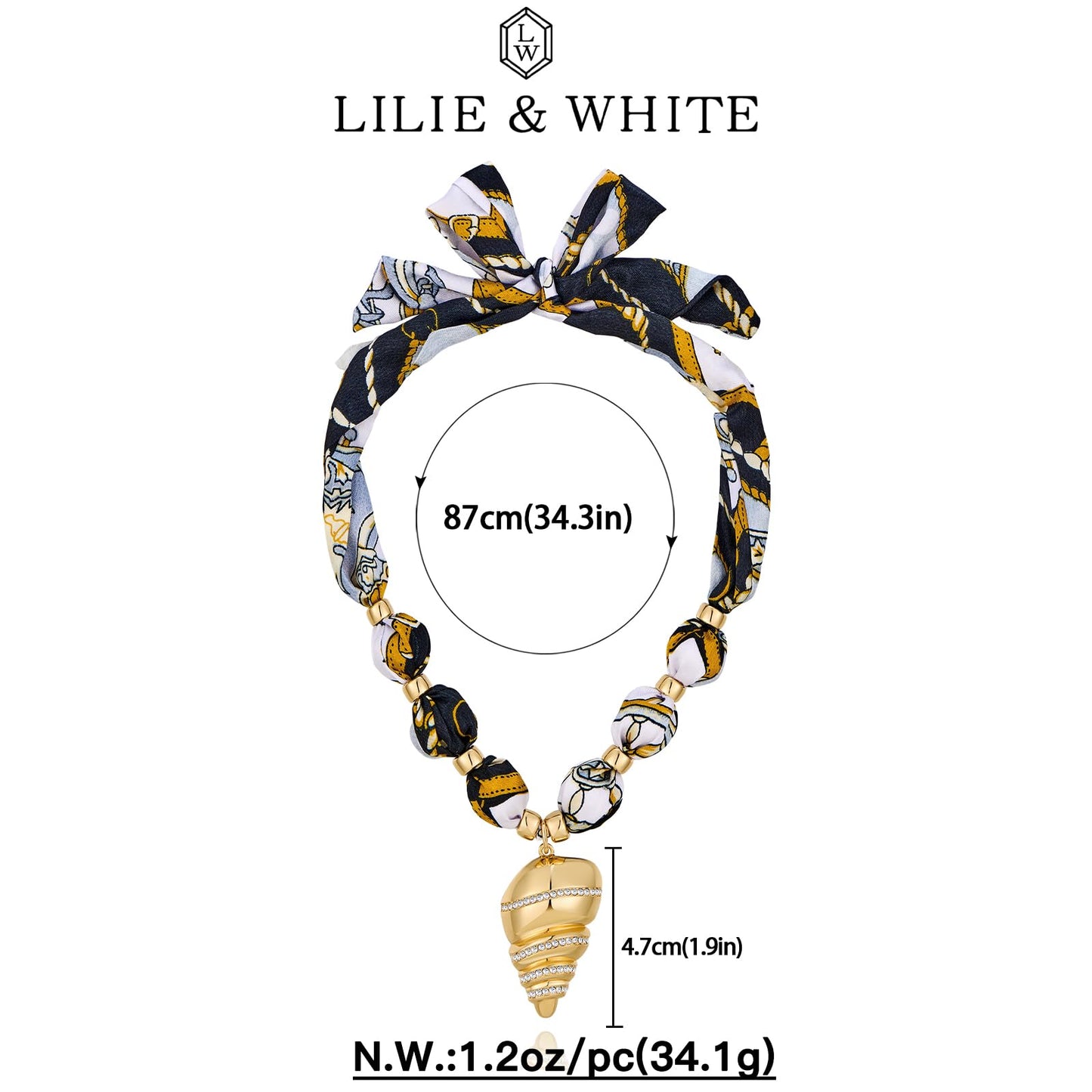 LILIE&WHITE Gold Seashell Necklaces for Women Premium Conch Pendant Necklaces Classic Summer Statement Choker Necklace Jewelry Gift
