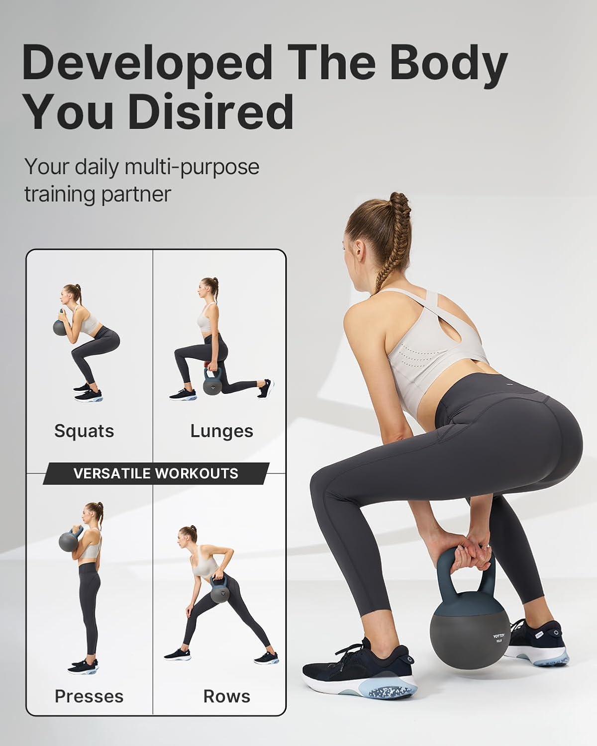 YOTTOY Soft Kettlebell, Set for Strength Training Kettlebells & Home Workouts, Soft-Sided Cushioned Base, Wide-Handle - Ideal for Men, Women, & Beginners