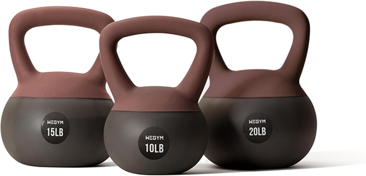 Soft Kettlebells with Cushioned Impact-Resistant Base and Anti-Slip, Wide-Grip Handle for Home Workouts, Weightlifting, and Full Body Strength Training
