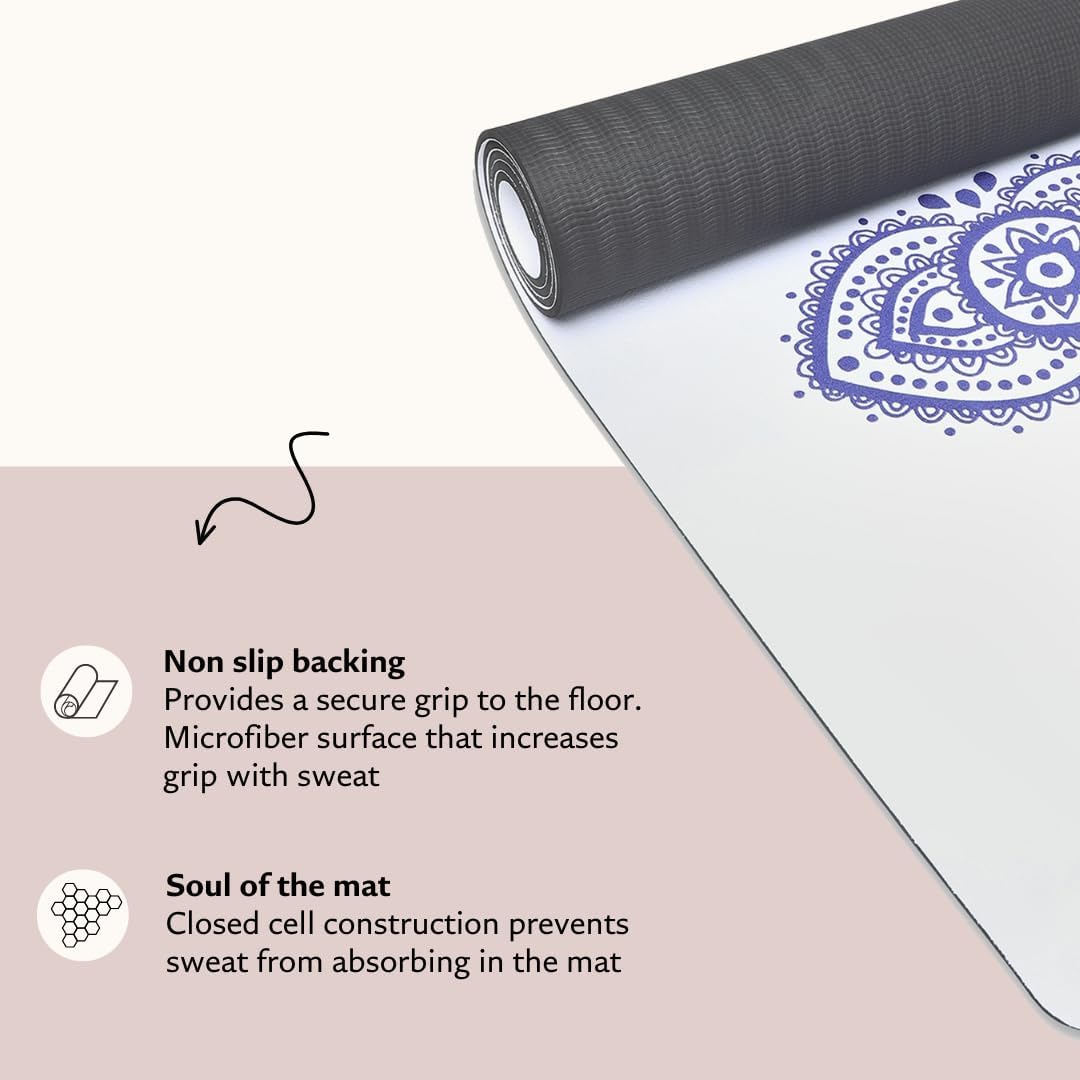 TPE Yoga Mat - Artist Designed, Premium eco friendly mats, Non Slip, Non toxic, Great For Regular & Hot Yoga, Pilates and Workouts (72 inch x 24 inch x 6mm thick)