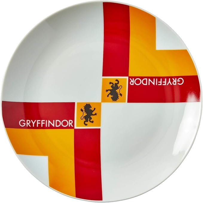 Harry Potter Gryffindor Porcelain 16 piece Dinnerware Set for 4 - Includes 4 Dinner Plates, 4 Salad Plates, 4 Bowls and 4 Mugs