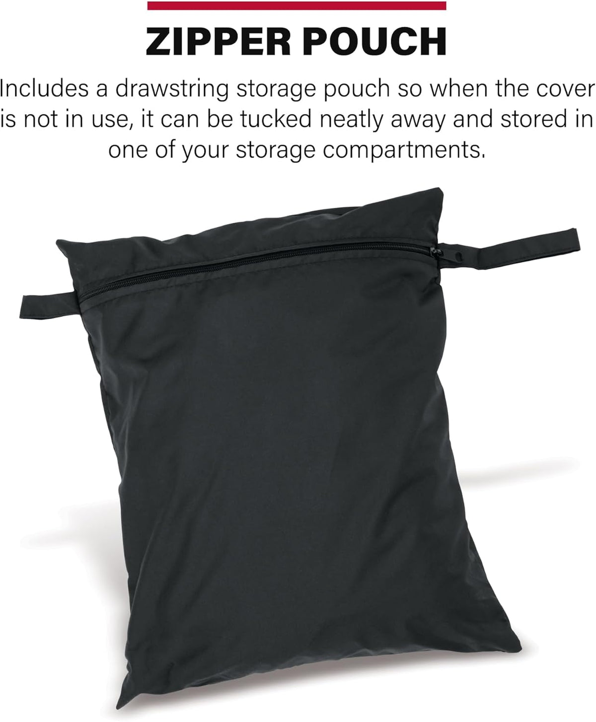 Motorcycle Trike Cover - Weather-Resistant with Elastic Hem, Rustproof Grommets, Storage Bag, Windshield Liner, Antenna Flaps & Expandable Windshield Pockets