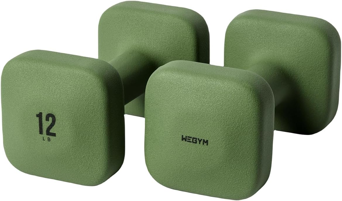 SafeGrip Dumbbells, Anti-Slip, Anti-Roll, Thick Handles, Free Weights, Square Dumbbells for Secure Workouts at Home, Weightlifting, and Personal Training