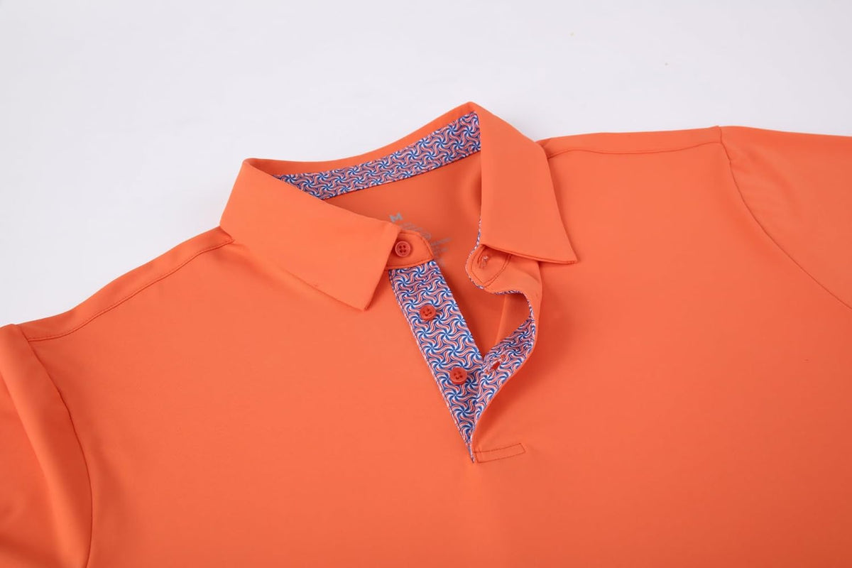 Alex Vando Mens Golf Shirt Moisture Wicking Quick-Dry Solid Short Sleeve Polo Shirts for Men