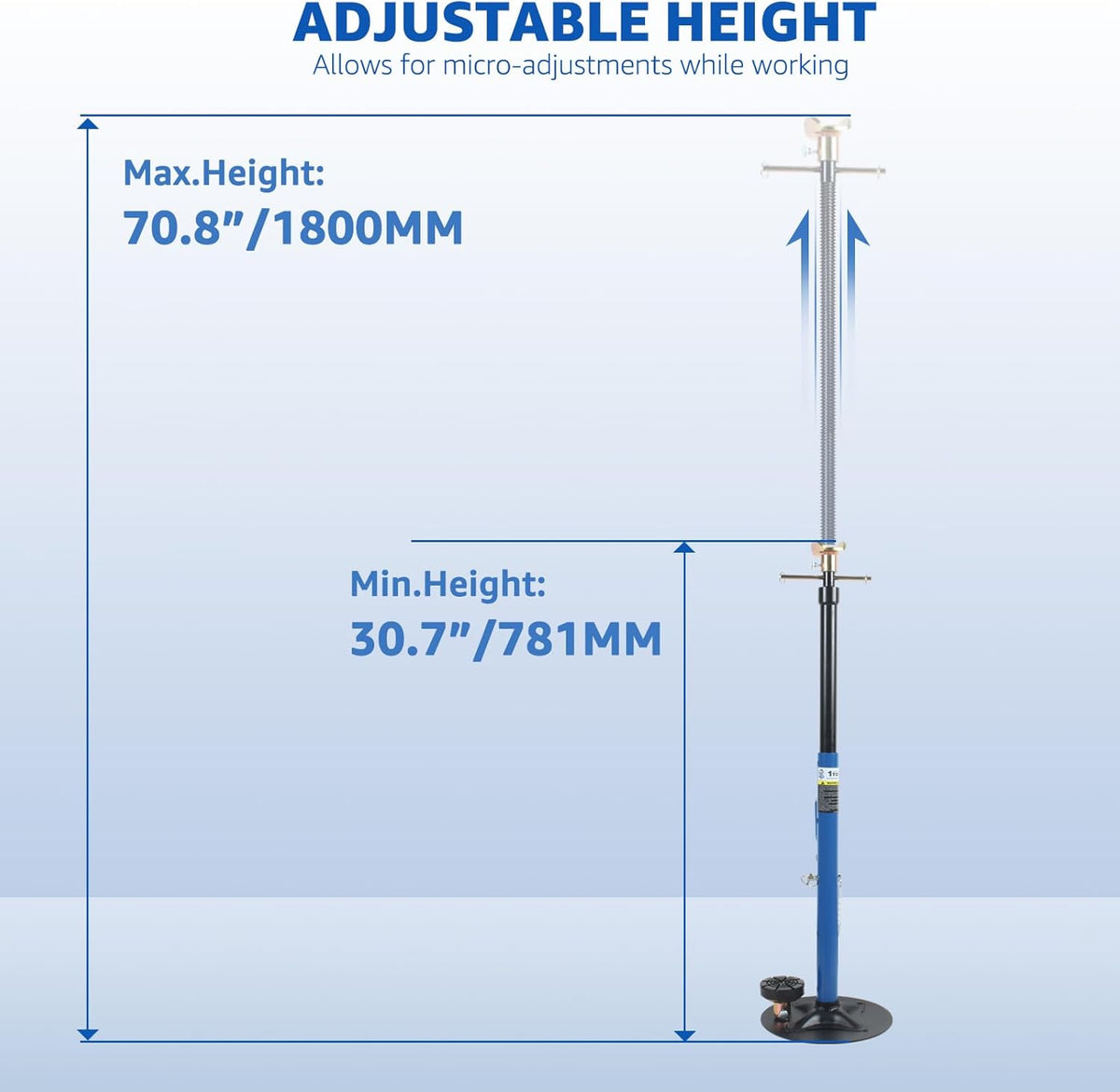 HKTE Underhoist Support Stand with Handle, Capacity 2000lbs, Adjustable Height, Multi-Functional Topped Adapter, US Patented