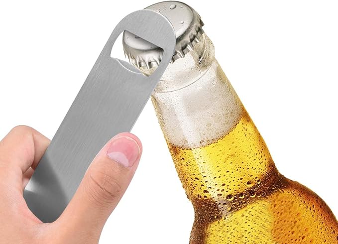 KISEER Heavy Duty Stainless Steel Flat Bottle Opener, 8 Pack Beer Bottle Opener for Kitchen, Bar or Restaurant