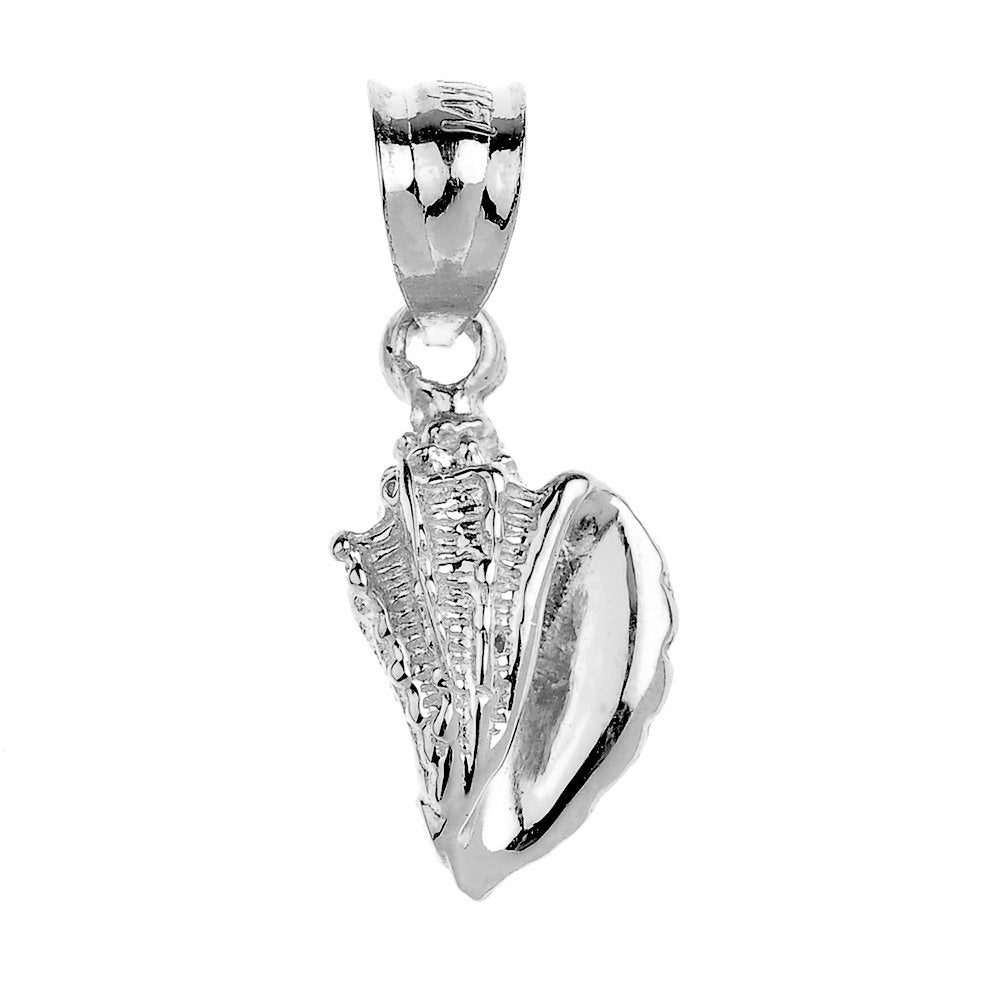 Dainty 925 Sterling Silver SeaShell Charm Pendant Necklace, 20"