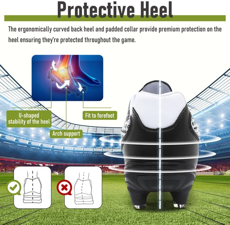 LIZRHA Soccer Shoes for Boys Girls Soccer Cleats Boys Girls Kids Athletic Outdoor Football Shoes Youth Football Cleats Outdoor & Indoor Soccer Shoes Lightweight, Running & Training for Students