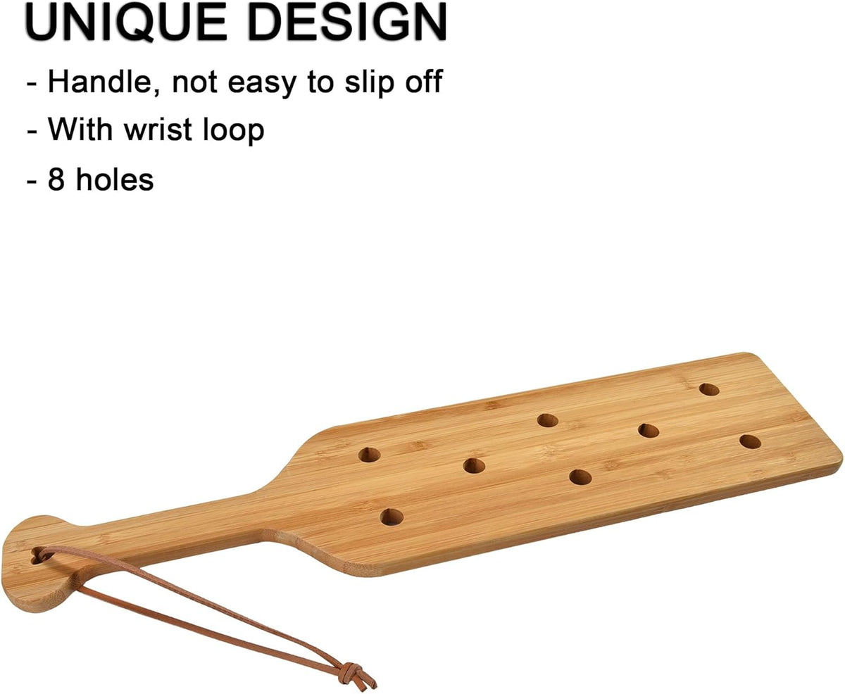 17 Inch Large Bamboo Wood Paddle Wooden Paddle with Airflow Holes