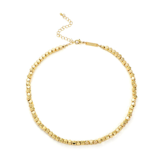 Sajidos Gold Plated Plastic Beaded Necklaces for Women 14K Gold Plated Bead Chunky Heart Charm Pendant Necklace Handmade Trend Fashion Jewelry Gifts